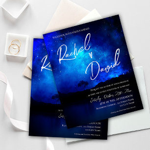 Lámina Curte Under the Stars Night Sky Wedding Invitation