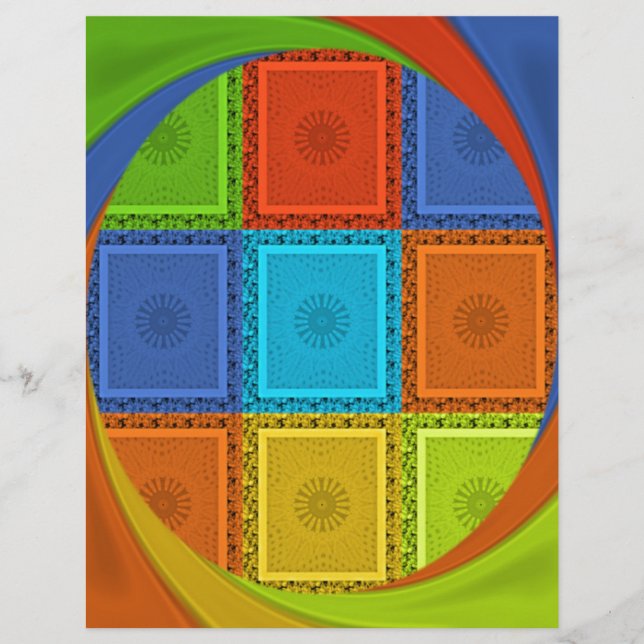 Lámina Curva cuadrada verde dorada roja (Anverso)