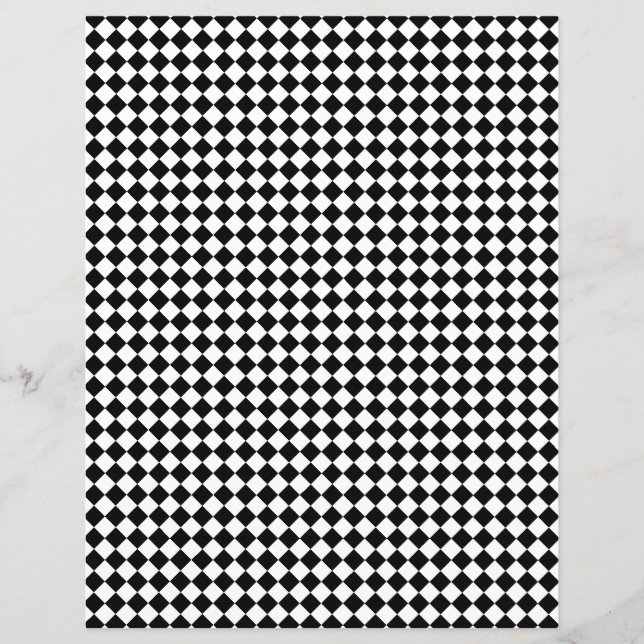 Lámina Custom Color Black Checkerboard Scrapbook Paper (Anverso)