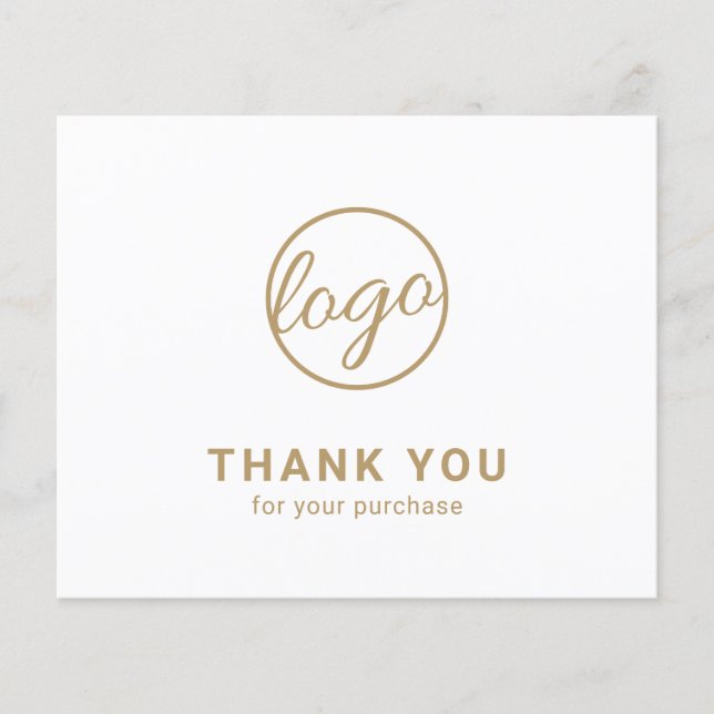 Lámina Custom Logo Gold Budget Thank You Card (Anverso)