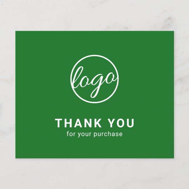 Lámina Custom Logo Green Budget Thank You Card (Anverso)