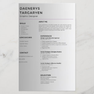 Lámina customizable resume sheet curriculum vitae