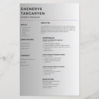 Lámina customizable resume sheet curriculum vitae