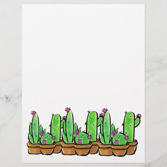 Lámina Cuta acuarela Cactus cacti succulent (Anverso)