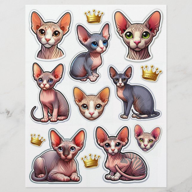 Lámina Cuta colección de Ilustraciones de Hairless Kitten (Anverso)