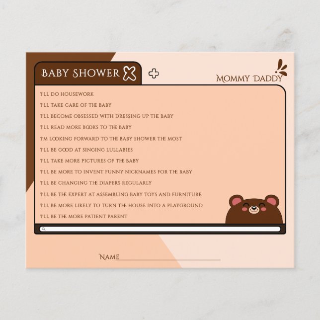 Lámina Cute Baby Brown Bear Pantalla de Computadora Adivi (Anverso)