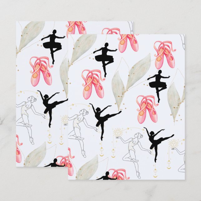 Lámina Cute Ballerina Dance Scrapbook Paper (Anverso / Reverso)