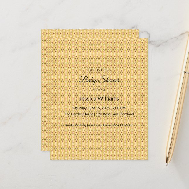 Lámina Cute Boho Baby Shower Género neutro, Personalizabl (Anverso/Reverso In Situ)