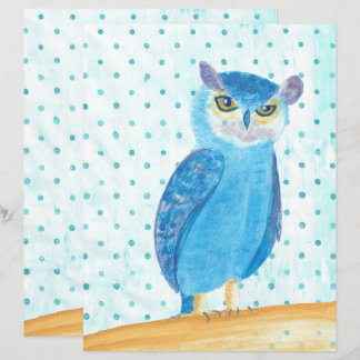 Lámina Cute Bonito Papel escrapbook de búho morado azul