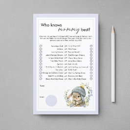 Lámina Cute Bunny Wildflowers Baby Shower Party Games