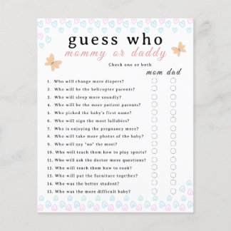 Lámina Cute Butterflies Hearts Baby Shower sheet paper