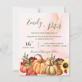 Lámina Cute Calabaza Floral Saltos de otoño Boda de otoño