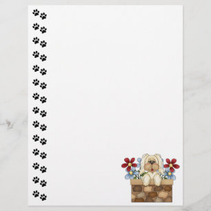 Lámina Cute Dog Stone Wall Letterhead