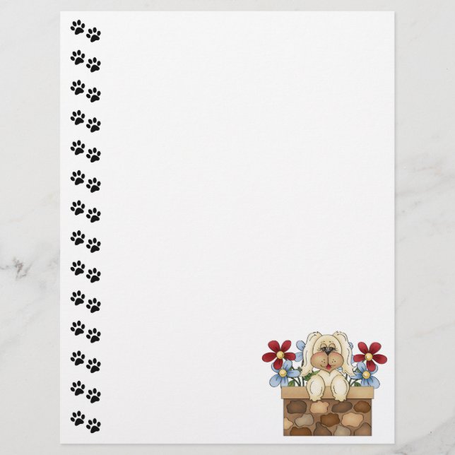 Lámina Cute Dog Stone Wall Letterhead (Anverso)