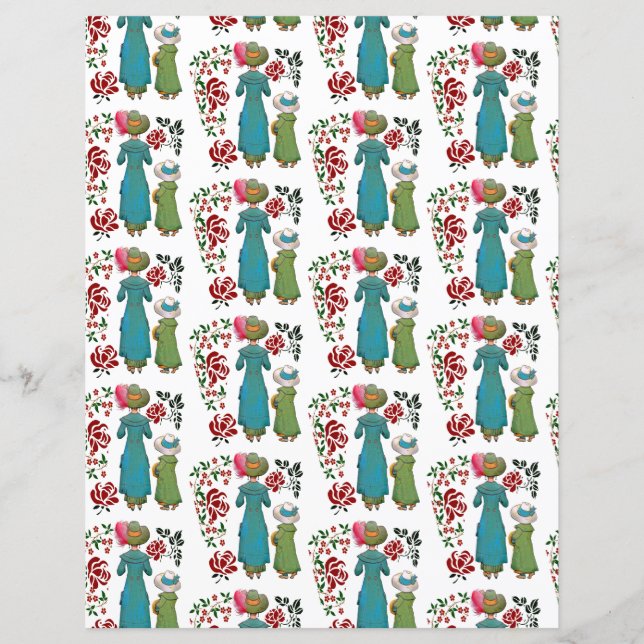 Lámina Cute el día de la madre: Papel de cuadernillo de r (Anverso)