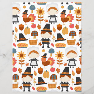 Lámina Cute Fall Papel de cuaderno de palabras de agradec