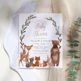 Lámina Cute Forest Friends & Green Budget Baby Shower