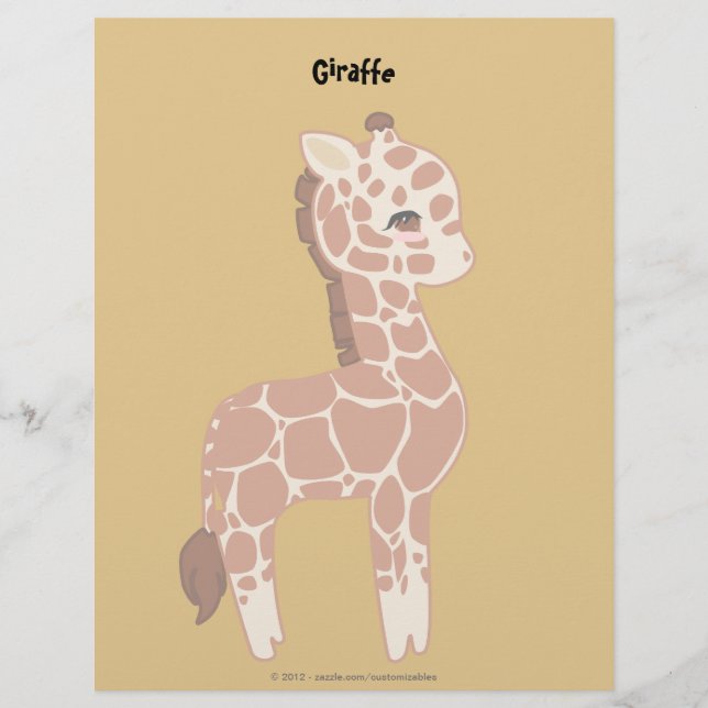 Lámina Cute Giraffe (Anverso)