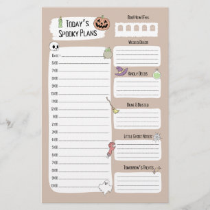 Lámina Cute Halloween Daily Planner Sheet
