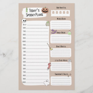 Lámina Cute Halloween Daily Planner Sheet