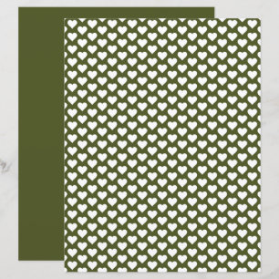 Lámina Cute Heart Pattern Army Green Scrapbook Paper