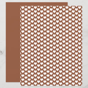 Lámina Cute Heart Pattern Coconut Brown Scrapbook Paper