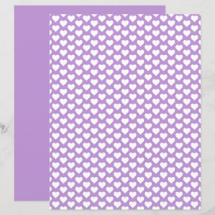 Lámina Cute Heart Pattern Lavender Shade papel de cuadern