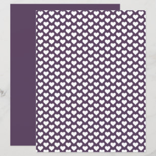 Lámina Cute Hearts Pattern English Violet Scrapbook Paper