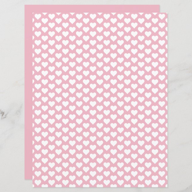 Lámina Cute Hearts Pattern Papel de cuaderno de guiones r (Anverso / Reverso)