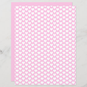 Lámina Cute Hearts Pattern Papel Rubor Pink Scrapbook