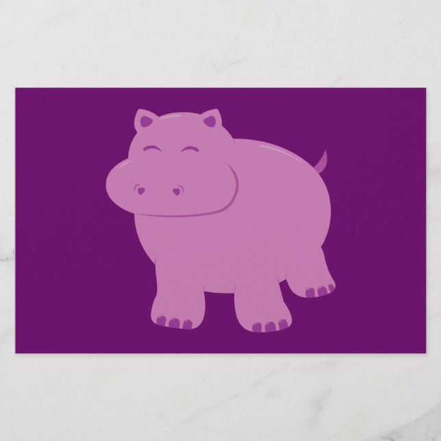 Lámina Cute Hippo (Anverso)