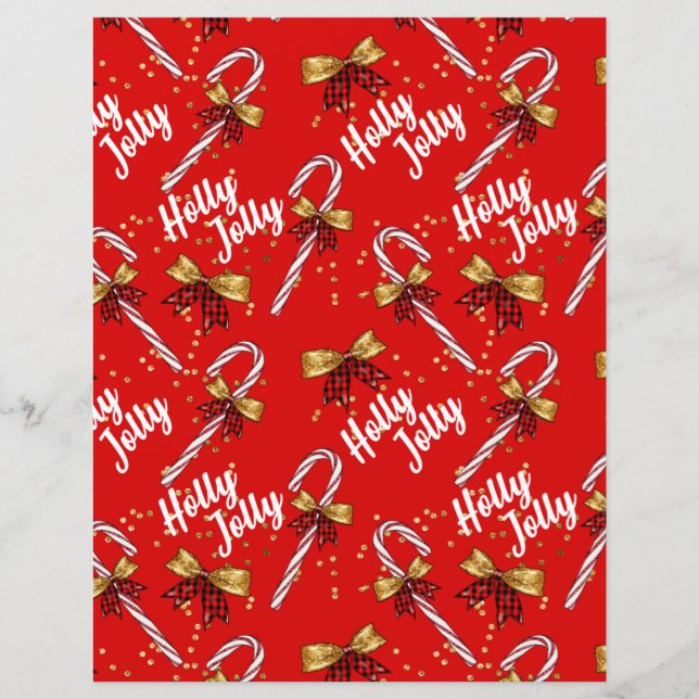 Lámina Cute Holly Jolly Navidades Papel de carátula (Anverso)