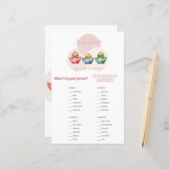 Lámina Cute Kawaii Egg Birds Pastel juego de bolso de col (Anverso/Reverso In Situ)