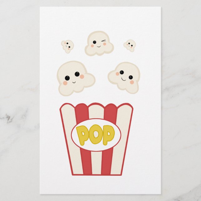 Lámina Cute Kawaii Popcorn (Anverso)