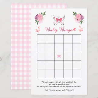 Lámina Cute Little Butterfly Baby Shower Bingo Game 