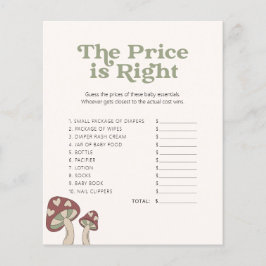 Lámina Cute Mushroom Baby Shower - Juego - Adivina El Pre