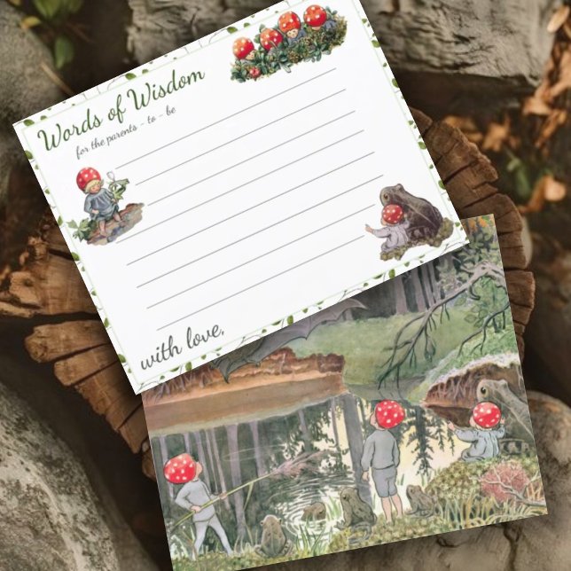 Lámina Cute Mushroom Woodland Baby Shower Advance Card (Subido por el creador)