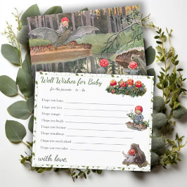 Lámina Cute Mushroom Woodland Baby Shower Advance Card