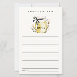Lámina Cute Pastel Honey Jar Advice For Mum Baby Shower