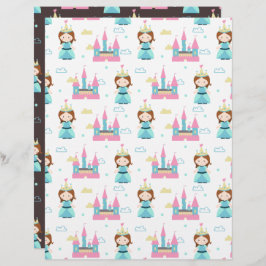 Lámina Cute Princess Castle Scrapbook Paper