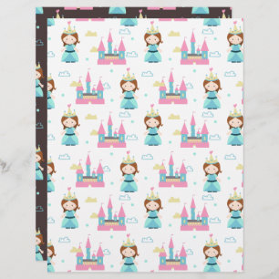 Lámina Cute Princess Castle Scrapbook Paper
