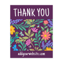 Cute Purple Floral Gracias Por Tu Aviso
