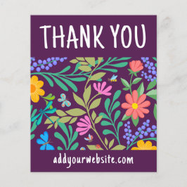 Lámina Cute Purple Floral Gracias Por Tu Aviso