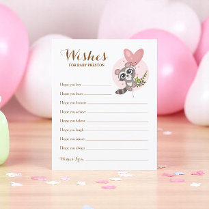 Lámina Cute Raccoon Baby Shower Game Wings For Baby