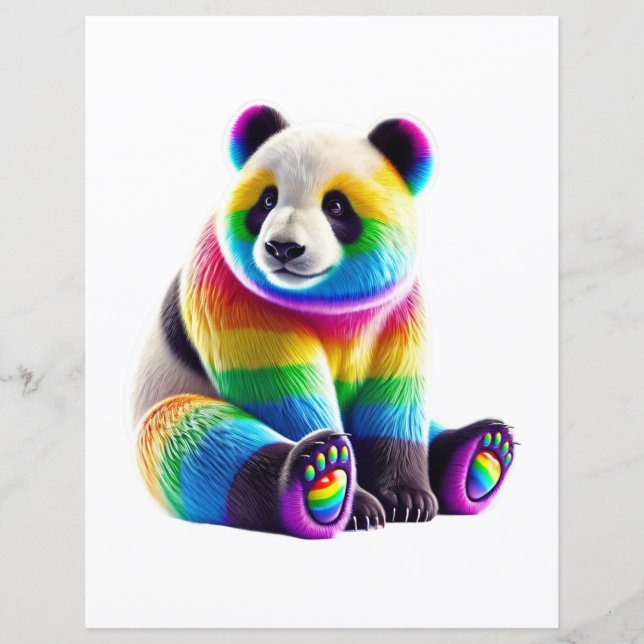 Lámina Cute Rainbow Panda (Anverso)