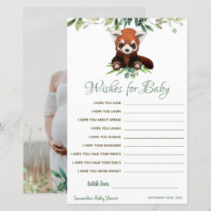 Lámina Cute Red Panda Baby Shower Game Wings for baby