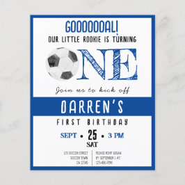 Lámina Cute Rookie Soccer Budget Invitación de primer cum