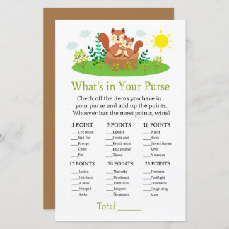 Lámina Cute Squirrel Qué hay en tu juego de bolso