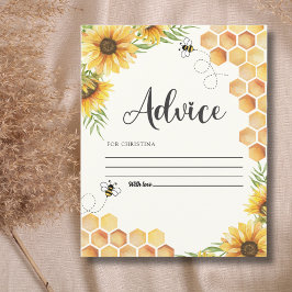 Lámina Cute Sunflower Bee Baby Shower