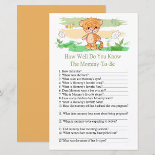Lámina Cute Tiger ¿Cuánto conoces el juego de baby shower